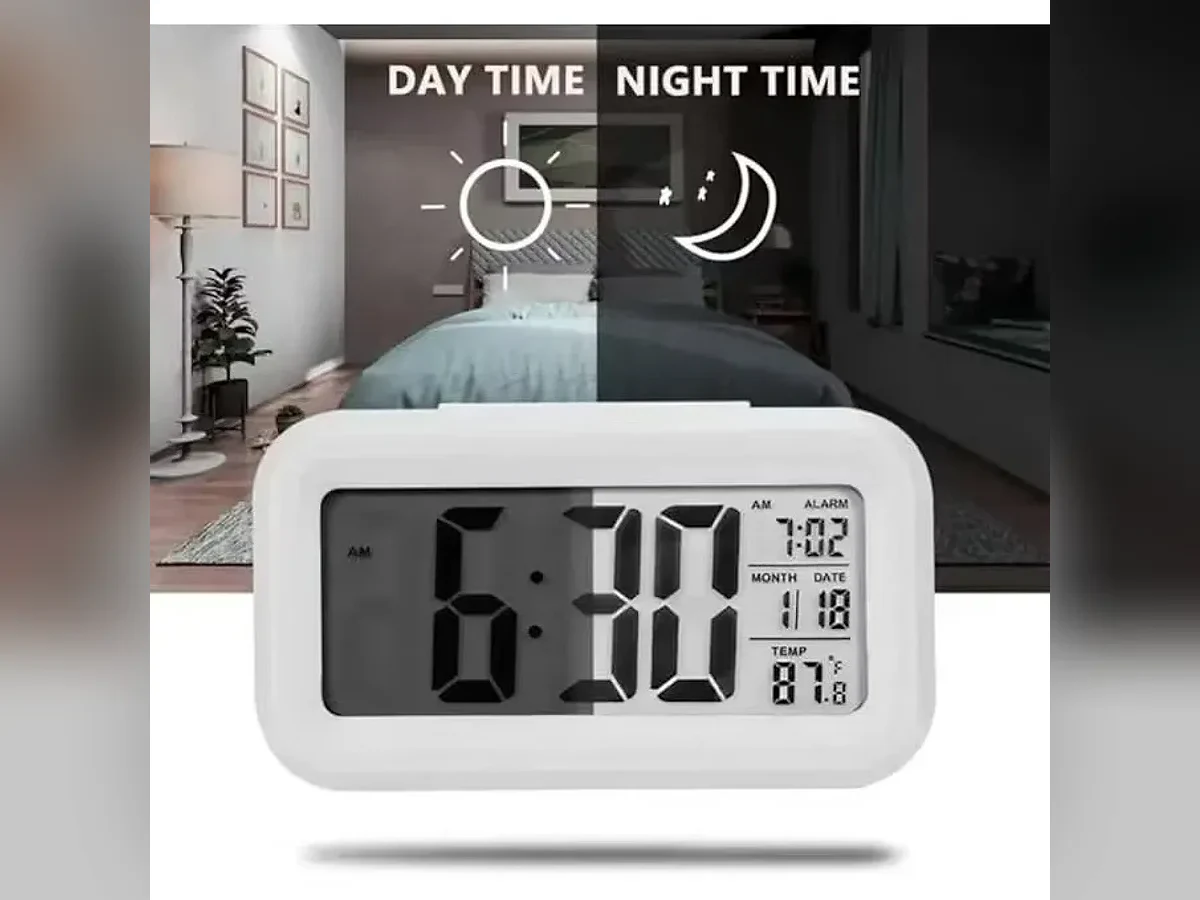 Despertador digital em uso