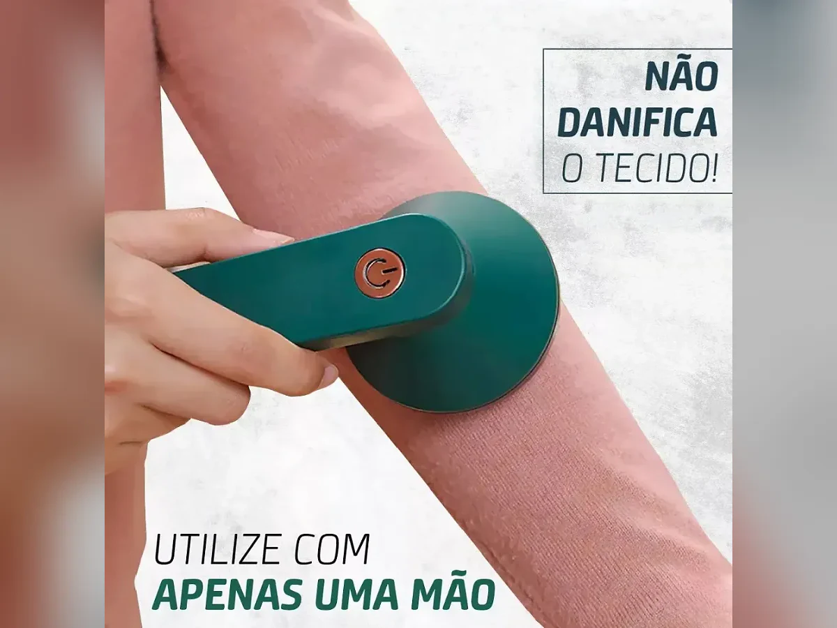 Removedor de bolinhas elétrico em uso